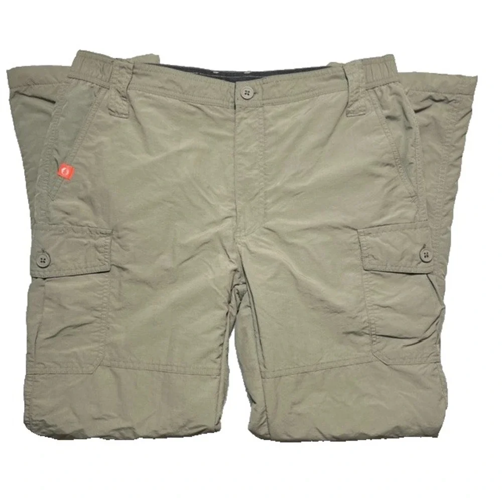 The American Outdoorsman Mens Sz 32x30 Fleece Lined Cargo Pants Olive Hike-2118